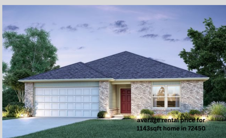 average rental price for 1143sqft home in 72450